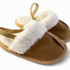 Carter’s Baby Faux Suede Slippers Plush Lined Slingback Prewalker Shoes 3-AC262